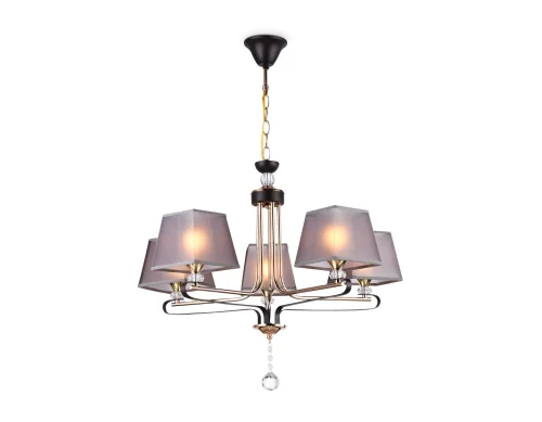 Люстра подвесная TR4616 Ambrella light коричневая на 5 ламп, основание коричневое в стиле современный  фото 2