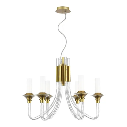Люстра подвесная Vetrano SL1241.203.06 ST-Luce белая на 6 ламп, основание золотое в стиле современный  фото 2