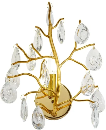 Бра Pluvia 4162-1W Favourite прозрачный на 1 лампа, основание золотое в стиле флористика ветви