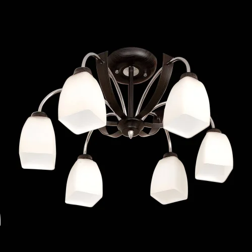 Люстра потолочная Крокус  CL128161 Citilux белая на 6 ламп, основание коричневое хром серое в стиле современный  фото 2