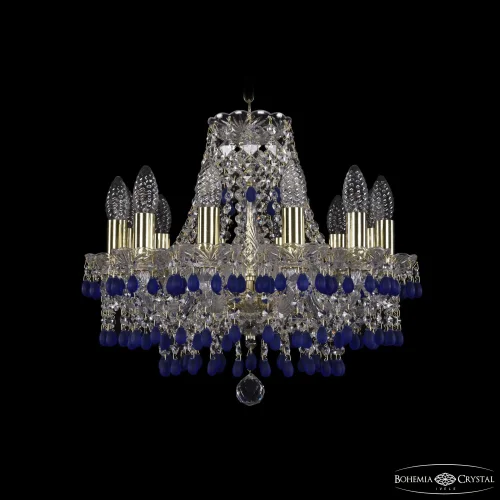 Люстра подвесная 1410/12/141 G V3001 Bohemia Ivele Crystal без плафона на 12 ламп, основание золотое в стиле классический виноград