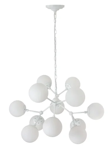Люстра подвесная MEDEA WHITE SP12 Crystal Lux белая на 12 ламп, основание белое в стиле современный молекула шар