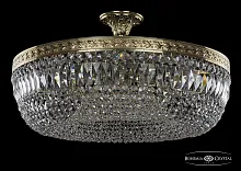 Люстра потолочная хрустальная 19041/70IV G Bohemia Ivele Crystal прозрачная на 12 ламп, основание золотое в стиле классика sp