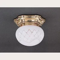 Светильник потолочный PL 7830/1 Reccagni Angelo белый 1 лампа, основание золотое в стиле классический 