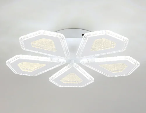 Люстра потолочная LED с пультом FA4030 Ambrella light белая на 1 лампа, основание белое в стиле современный хай-тек с пультом фото 4