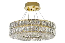 Люстра подвесная Sora E 1.5.40.100 G Arti Lampadari прозрачная на 5 ламп, основание золотое в стиле классический современный 