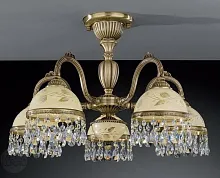 Люстра потолочная PL 6226/5  Reccagni Angelo бежевая на 5 ламп, основание античное бронза в стиле классический 