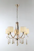Люстра подвесная Chilly V2573-5P Moderli бежевая на 5 ламп, основание золотое в стиле арт-деко 
