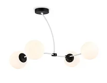 Люстра потолочная TR2542 Ambrella light белая на 4 лампы, основание чёрное в стиле модерн 
