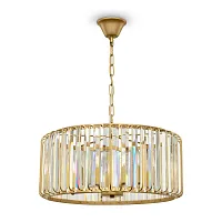 Люстра подвесная Esme FR1005PL-05G Freya прозрачная на 5 ламп, основание золотое в стиле современный 