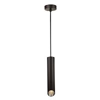 Светильник подвесной Vela P027PL-01B Maytoni чёрный 1 лампа, основание чёрное в стиле современный трубочки