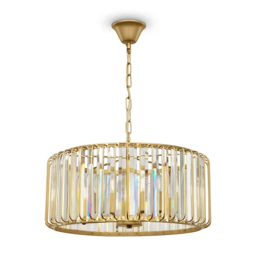 Люстра подвесная Esme FR1005PL-05G Freya прозрачная на 5 ламп, основание золотое в стиле современный 
