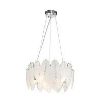 Люстра подвесная Beluta 3018-5P Favourite белая на 5 ламп, основание хром в стиле современный Люстра подвесная Beluta 3018-5P Favourite белая на 5 ламп, основание хром в стиле современный