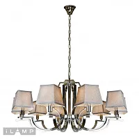 Люстра подвесная Hilton 6943-10 CR iLamp серая на 10 ламп, основание никель в стиле современный американский 
