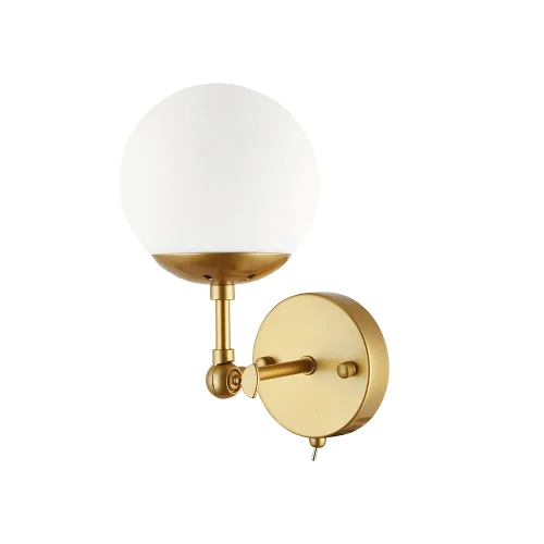Бра с выключателем Bolla A1664AP-1GO Arte Lamp белый на 1 лампа, основание золотое в стиле современный 