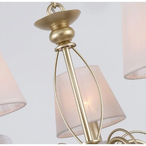 Люстра подвесная Bambola 2665-5P F-promo белая на 5 ламп, основание золотое в стиле арт-деко  фото 4