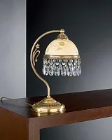 Настольная лампа P 6206 P Reccagni Angelo бежевая 1 лампа, основание античное бронза хрусталь металл в стиле классический 