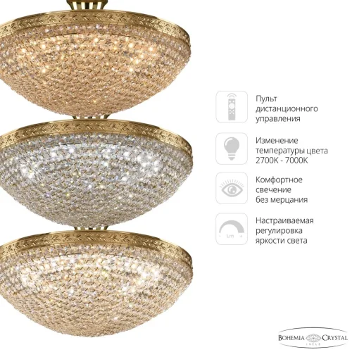 Люстра потолочная LED с пультом 19321/45IV/LED-DIM G Bohemia Ivele Crystal прозрачная на 1 лампа, основание золотое в стиле классический с пультом sp фото 2
