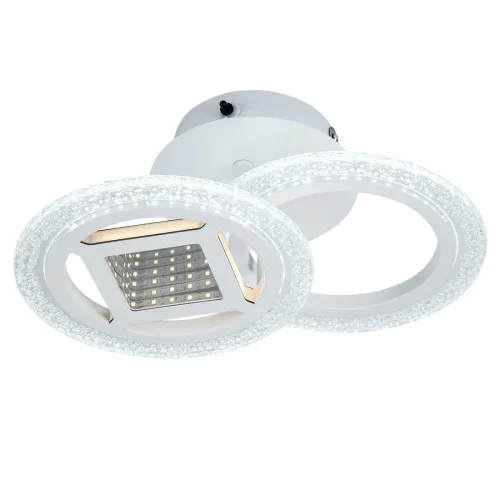 Люстра потолочная LED с пультом Mira 10214/2LED Escada прозрачная на 1 лампа, основание белое в стиле хай-тек с пультом кольца фото 6