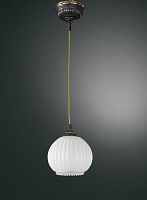 Светильник подвесной L 8900/14 Reccagni Angelo белый 1 лампа, основание бронзовое коричневое в стиле классический 