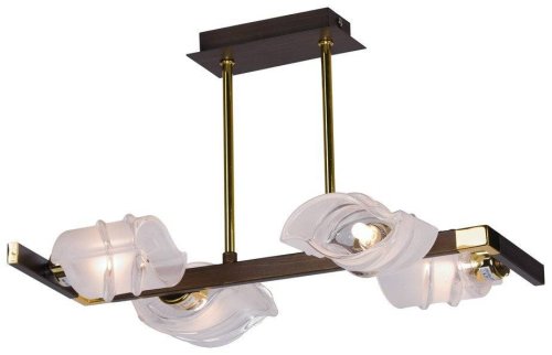 Светильник потолочный 262-303-04 Velante белый 4 лампы, основание коричневое золотое в стиле современный 