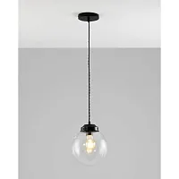 Светильник подвесной Graphic V1670-1P Moderli прозрачный 1 лампа, основание чёрное в стиле лофт шар