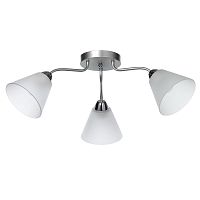 Люстра потолочная Нежность 676015303 DeMarkt белая на 3 лампы, основание серебряное в стиле современный 