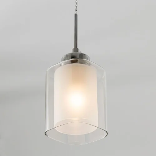 Светильник подвесной Риволи CL104110 Citilux прозрачный белый 1 лампа, основание серое в стиле современный  фото 2