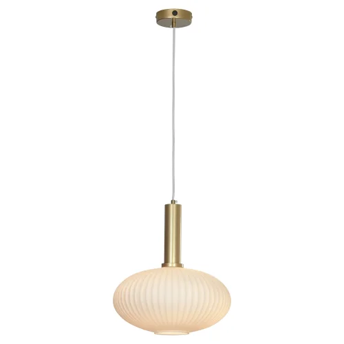 Светильник подвесной Ondulati LSP-8353 Lussole белый 1 лампа, основание матовое золото в стиле современный выдувное