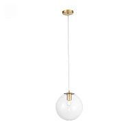 Светильник подвесной Liora SL1150.203.01 ST-Luce прозрачный 1 лампа, основание матовое золото в стиле современный шар