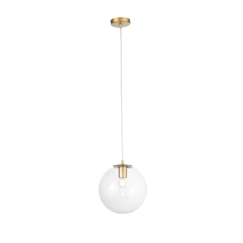 Светильник подвесной Liora SL1150.203.01 ST-Luce прозрачный 1 лампа, основание матовое золото в стиле современный шар