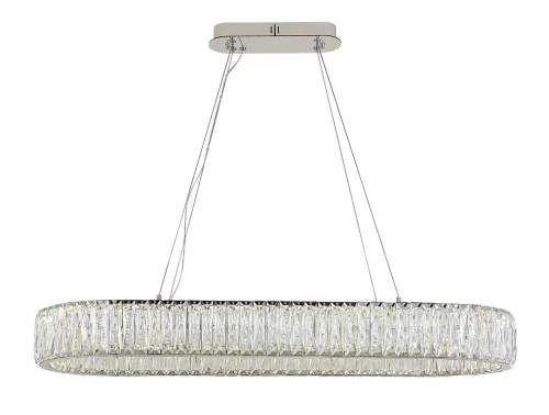 Люстра подвесная LED 8240/90 oval Newport прозрачная на 1 лампа, основание хром в стиле американский современный классический 