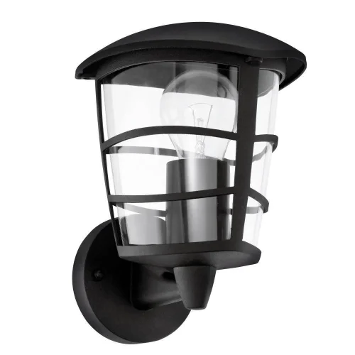 Настенный светильник 93097 ALORIA Eglo уличный IP44 чёрный 1 лампа, плафон прозрачный в стиле современный E27