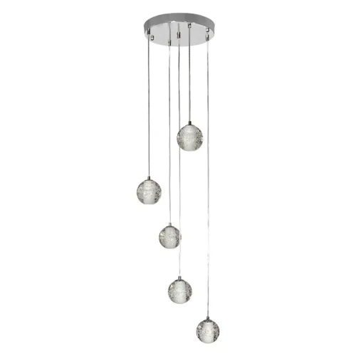 Светильник подвесной Rain 10112/5 LOFT IT прозрачный 5 ламп, основание хром в стиле современный каскад
