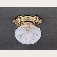 Светильник потолочный PL 7831/1 Reccagni Angelo белый 1 лампа, основание золотое в стиле классический 