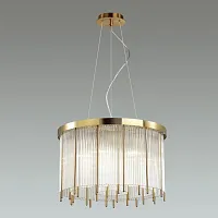 Люстра подвесная York 4788/7 Odeon Light прозрачная на 7 ламп, основание золотое в стиле классика 