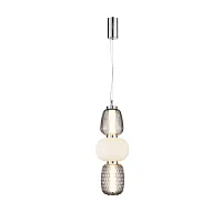 Светильник подвесной Oliwcia APL.319.06.29 Aployt белый серый 1 лампа, основание хром в стиле современный 