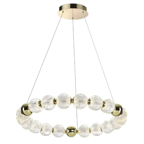 Люстра подвесная LED Crystal 5008/60L Odeon Light прозрачная на 1 лампа, основание золотое в стиле современный шар фото 4