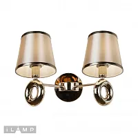 Бра Brooklyn W2401-2 Nickel iLamp коричневый 2 лампы, основание никель в стиле современный американский 