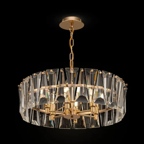 Люстра подвесная хрустальная Puntes MOD043PL-06G Maytoni прозрачная на 6 ламп, основание золотое в стиле современный  фото 2