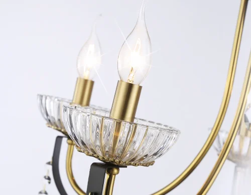 Люстра подвесная TR4952 Ambrella light без плафона на 5 ламп, основание золотое чёрное в стиле классический  фото 7
