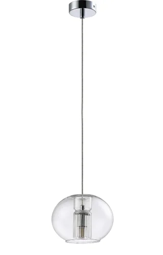 Светильник подвесной BELEZA SP1 E CHROME Crystal Lux прозрачный 1 лампа, основание хром в стиле лофт шар