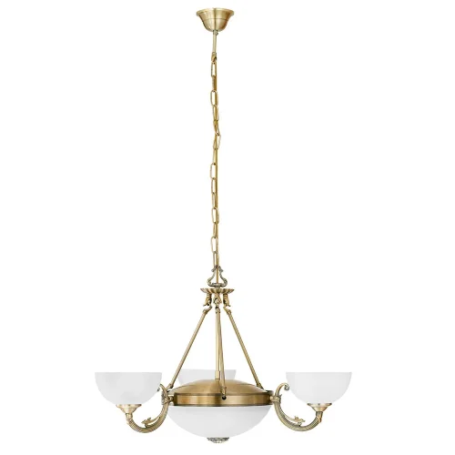 Люстра подвесная  SAVOY 82748 Eglo белая на 3 лампы, основание бронзовое коричневое в стиле классический 