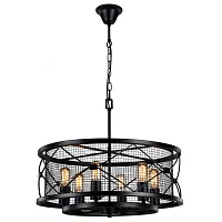 Люстра подвесная лофт Mesh 1783-6P Favourite чёрная на 6 ламп, основание чёрное в стиле лофт Люстра подвесная лофт Mesh 1783-6P Favourite чёрная на 6 ламп, основание чёрное в стиле лофт