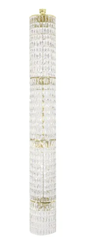 Люстра хрустальная каскадная столб Monsano E 1.9.30.100 G Dio D'Arte прозрачная на 20 ламп, основание золотое в стиле классика 