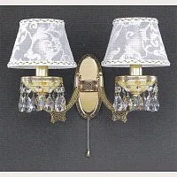 Бра с выключателем A 7133/2  Reccagni Angelo белый 2 лампы, основание золотое в стиле классический 