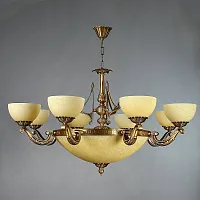 Люстра подвесная  TENERIFE 02166/8 AB AMBIENTE by BRIZZI бежевая на 16 ламп, основание бронзовое в стиле классика 