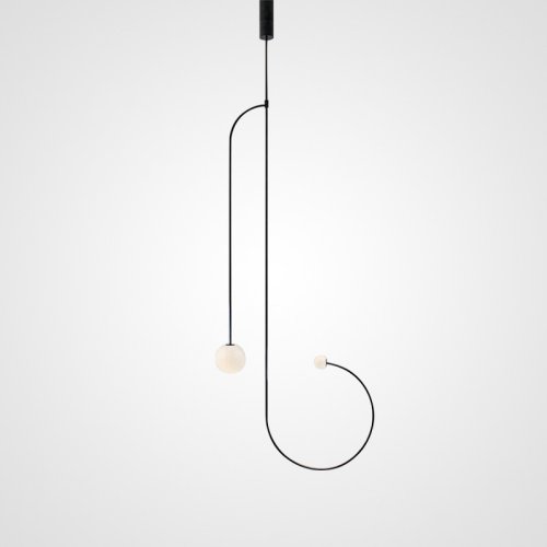 Светильник подвесной LINES B 140817-26 ImperiumLoft белый 2 лампы, основание чёрное в стиле минимализм 