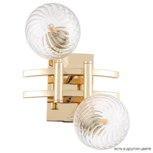 Бра LUXURY AP2 GOLD Crystal Lux прозрачный на 2 лампы, основание золотое в стиле арт-деко шар молекула