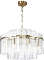 Люстра подвесная Rubum 4203-8P Favourite прозрачная на 8 ламп, основание латунь в стиле классика 